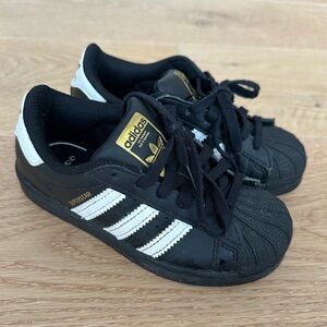 Adidas Superstar Kids shoes, black size 11